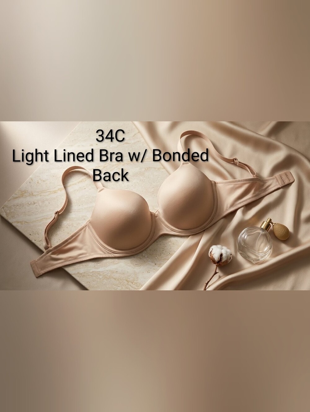 Secret Treasures Beige Light-Lined Bonded Back Bra